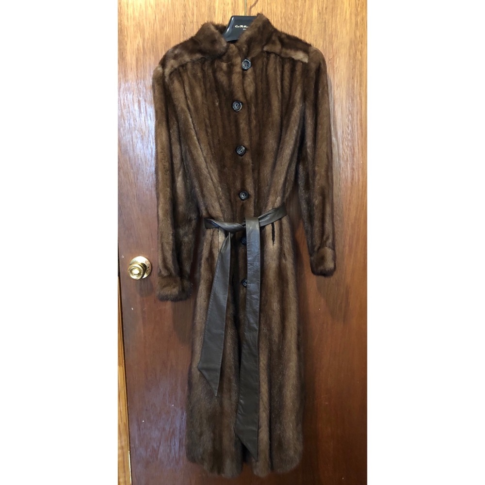 Balmain Leather and Fur Coat